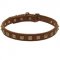 Handcrafted 1 Row Square Studded Leather Dog Collar