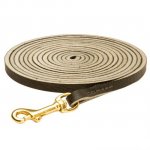 Long Leather Dog Leash for Tracking, Training and Walking