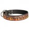 Handpainted Leather Dog Collar with Red Flames
