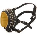 Royal Spiked and Studded Leather Dog Muzzle