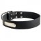 Classic Leather Dog Collar with Identification Tag
