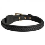 Dog Braided Leather Collar 1 Inch
