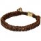 Dog Choke Leather Collar Braided