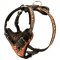 Handpainted in Flames Leather Dog Harness for Agitation Training