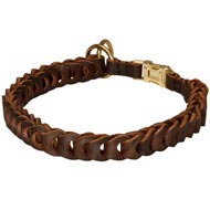 Dog Choke Leather Collar Braided