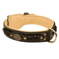 Dog Leather Collar Braided