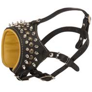 Royal Spiked and Studded Leather Dog Muzzle
