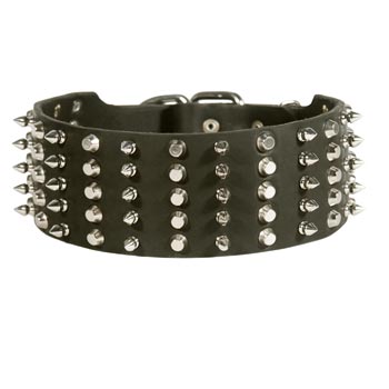 Dog Spiked Studded  Leather Collar
