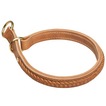 Dog Obedience Training Choke Braided  Leather Collar