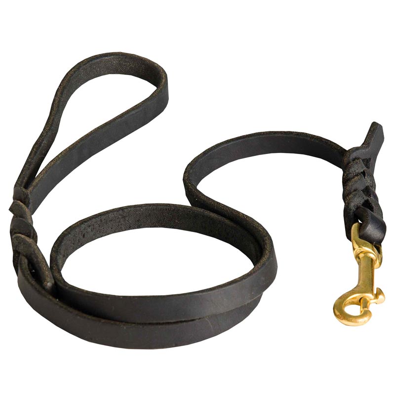 Dog Leash Braided Handcraft Genuine Leather Rope Dog Leash for Large Dogs 3ft 