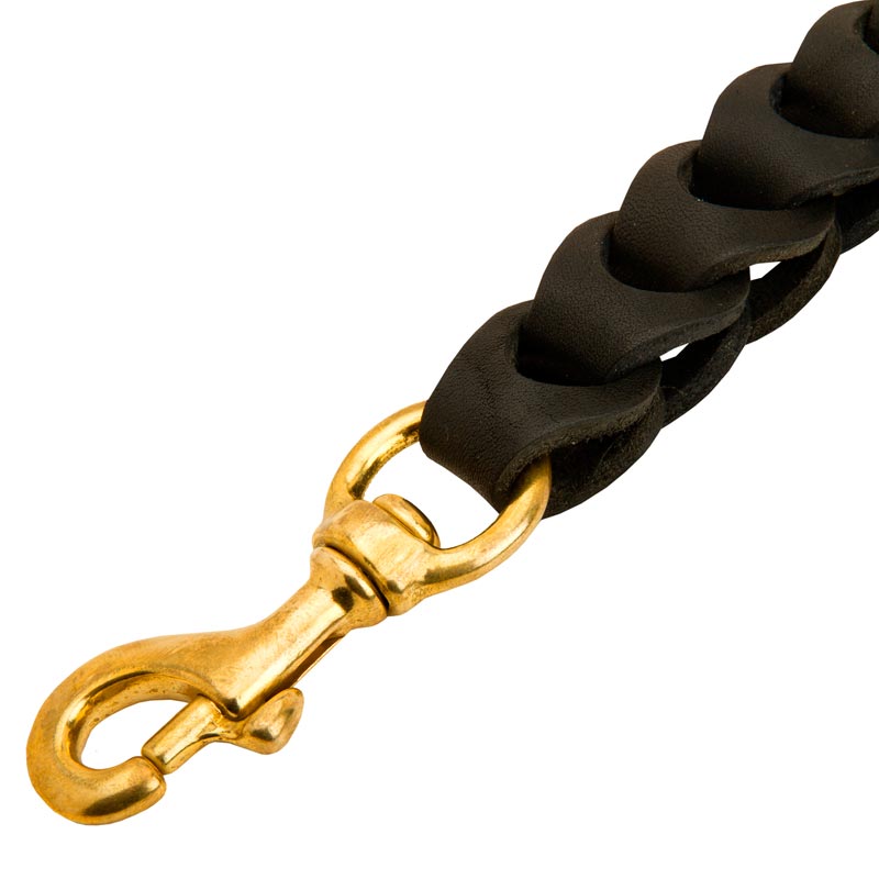Anti-pulling Braided Leather Dog Leash [L6###1144 Braided Anti-pulling ...