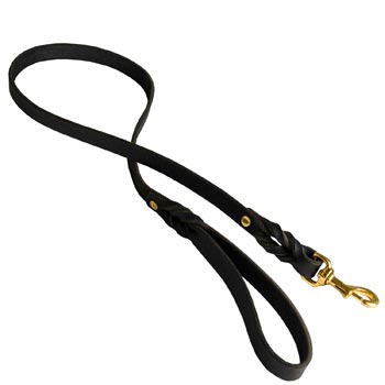 Designer Leather Dog Leash Black Super Fashion