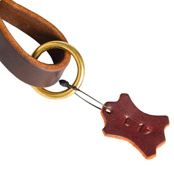 Leather Pull Tab for Dog with O-ring for Leash Attachment
