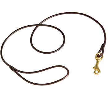 Round Leather Dog Leash for Dog Show