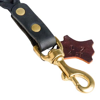 Solid Snap Hook Hand Riveted to the Leather Dog Leash