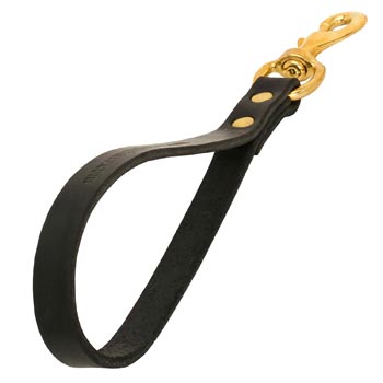 Dog Leash Leather Short with Snap Hoook Made of Brass