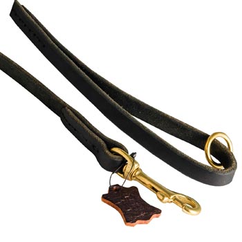 Handmade Leather Dog Leash with Floating O-Ring on The  Handle for Dog